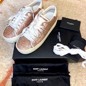 Saint Laurent Glitter Galactica Sneakers Size 6